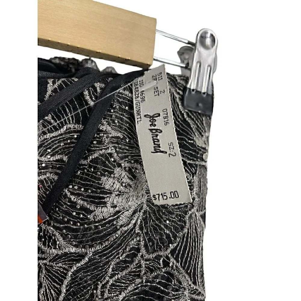 NWT Alberto Makali Strapless Mermaid Gown Dress size 2 Floral Gunmetal Maxi - Picture 9 of 9